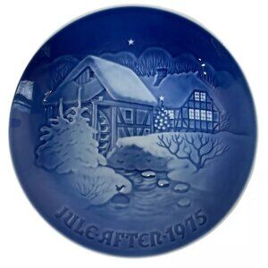 VTG ‘75 Copenhagen BING & GRONDAHL Christmas Plate AT THE OLD WATER MILL Denmark